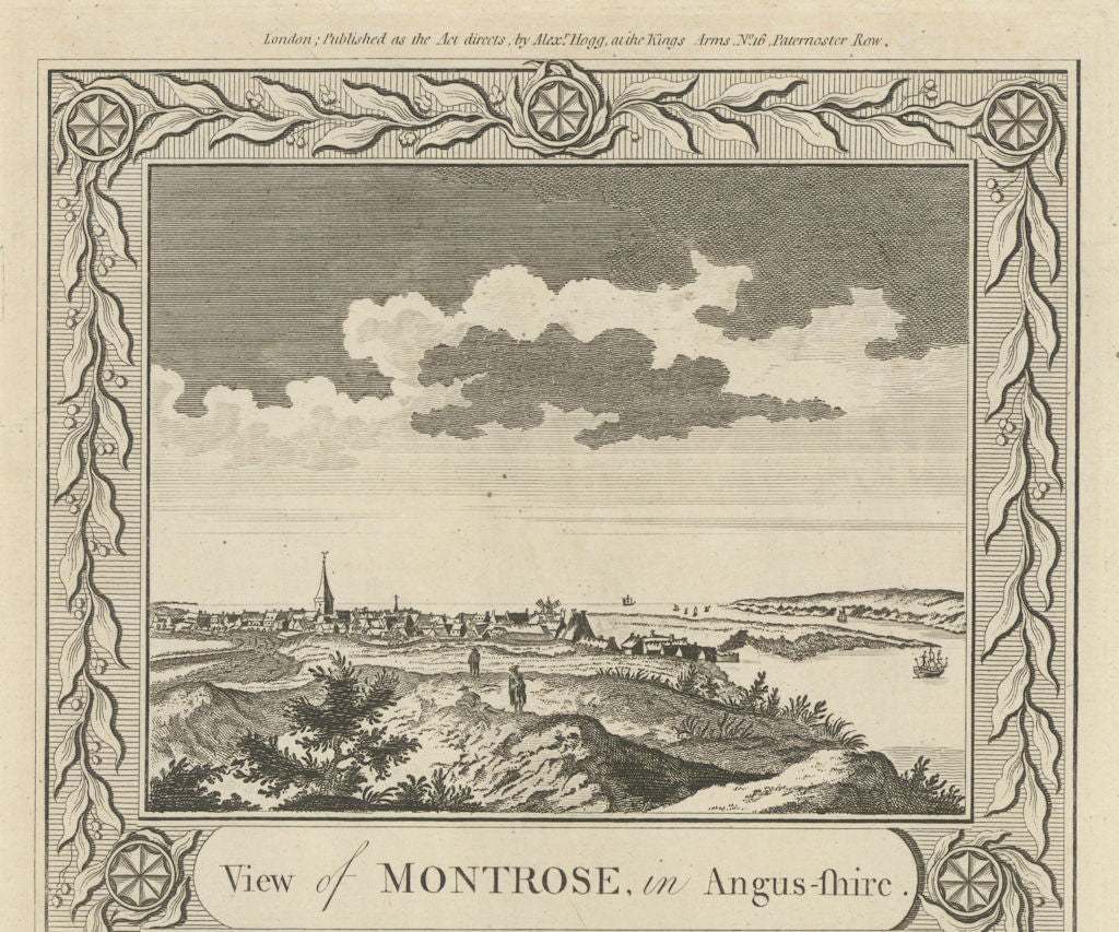 View of the town of Montrose, in Angus-shire, Scotland. WALPOOLE 1794 print